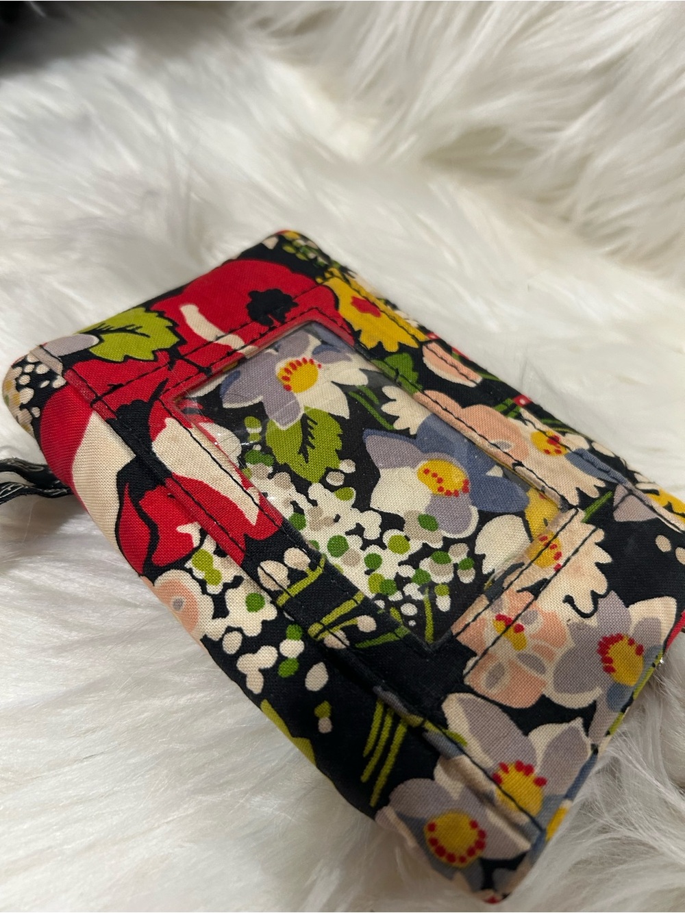 Vera Bradley Floral Quilted Cotton Wallet - Black Multi - Picture 6 of 6